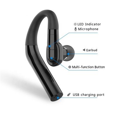 Single Earhook Earbuds Hands Free Hang Up Bluetooth 5.0 Earphones 360 Rotation